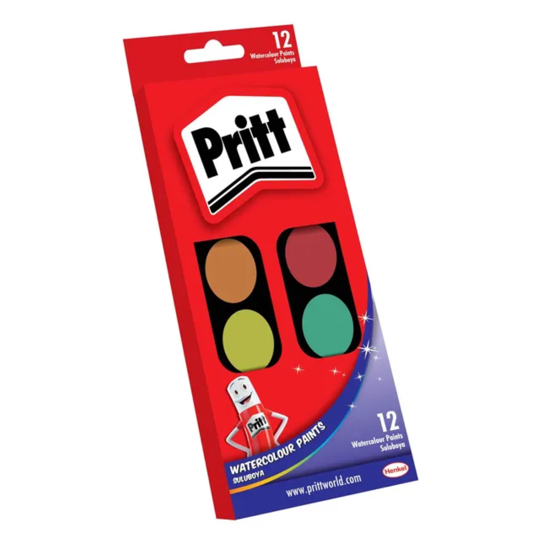 PRITT WATERCOLOUR PAINTS 12'S